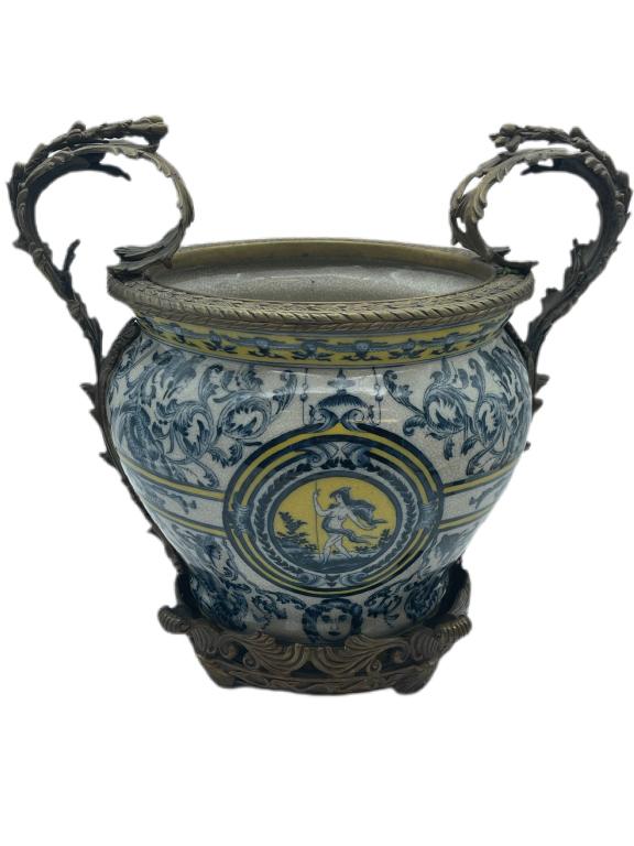 VTG LARGE VERSACE INSPIRED ENAMEL PLANTER (1 of 6)