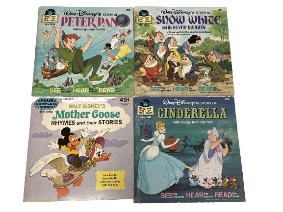 VINTAGE ASSORTED WALT DISNEY RECORDS 7" (1 of 2)