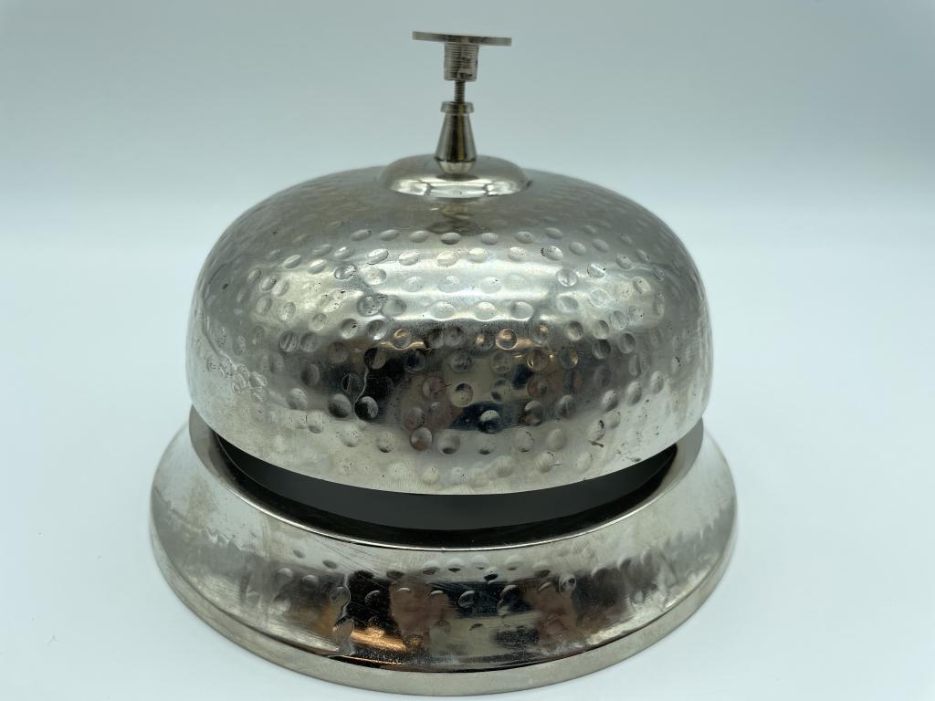 OVERSIZED SILVER SERVICE BELL 7" (1 of 2)