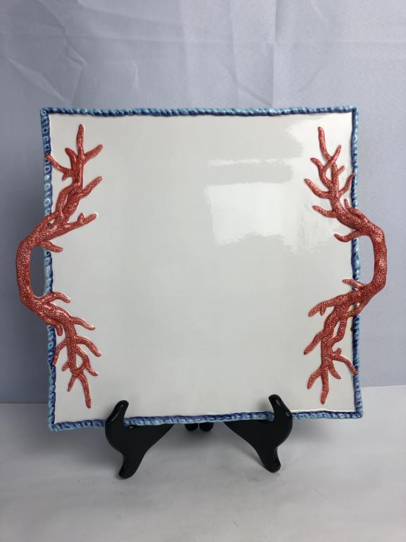 VINTAGE VIETRI ITALY CERAMIC HANDLED PLATTER (1 of 5)