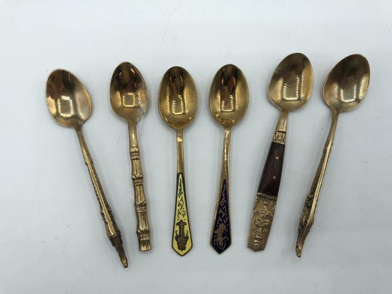 SET/6 ASSORTED GOLD DEMITASSE SPOONS 5" (1 of 5)