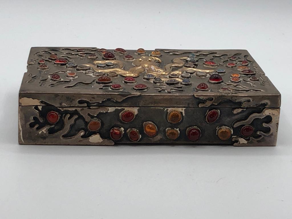 VINTAGE METAL & STONE OCTOPUS KEEPSAKE BOX 5.5" (1 of 5)