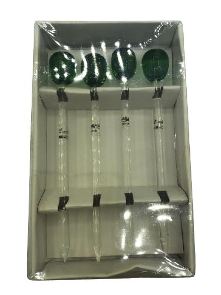 NIB CRATE & BARREL GLASS OLIVE PICKS: NIB CRATE & BARREL GLASS OLIVE PICKS - NEW IN BOXENTERTAINING; BARWARE; DRINKING; MARTINIS- BC070321