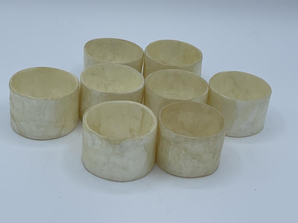 VTG SET OF 8 MOTHER OF PEARL NAPKIN HOLDERS (1 of 2)