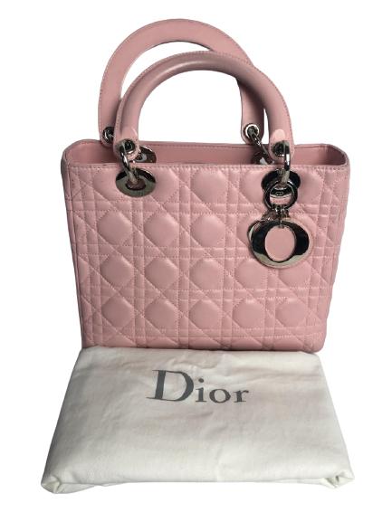 LADY DIOR PINK CALF LEATHER HANDBAG (1 of 5)