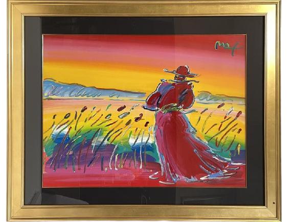 PETER MAX " WALKING IN REEDS" ACRYLIC ON PAPER 1/1 (1 of 8)