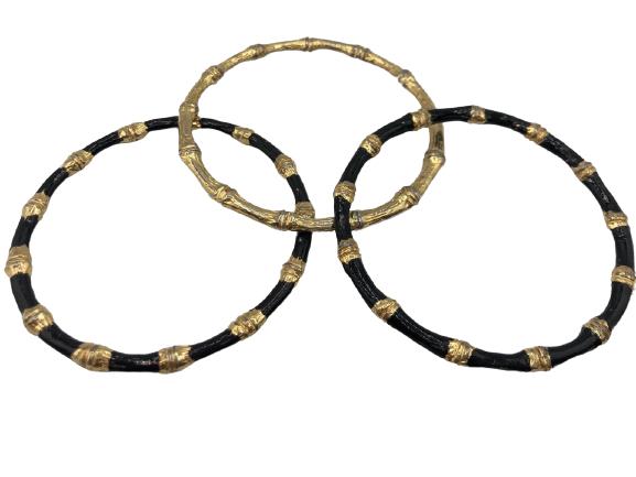 LOT/3 K.J. LANE STYLE ENAMEL BAMBOO BANGLES (1 of 6)