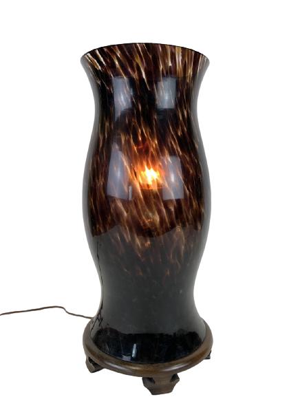 LARGE MURANO STYLE HURRICANE GLASS LAMP 20.5" (1 of 7)