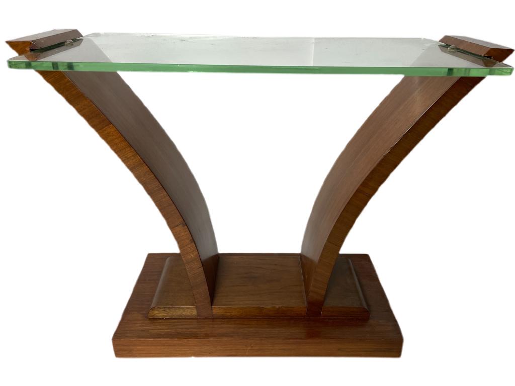 ART DECO FRENCH GLASS TOP TABLE MANNER OF DESKY (1 of 10)