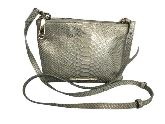 BRAHMIN CREAM EMBOSSED CROSSBODY BAG 9" (1 of 4)