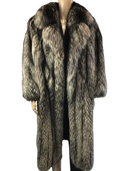 MEN'S FOX LONG FUR COAT W/ MATCHING SCARF (1 of 5)