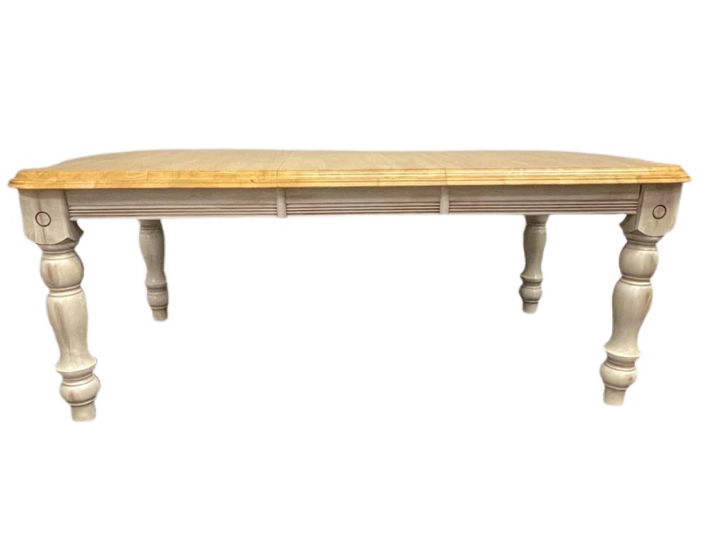 VTG FRENCH FARMHOUSE STYLE WOOD DINING TABLE 74" (1 of 6)