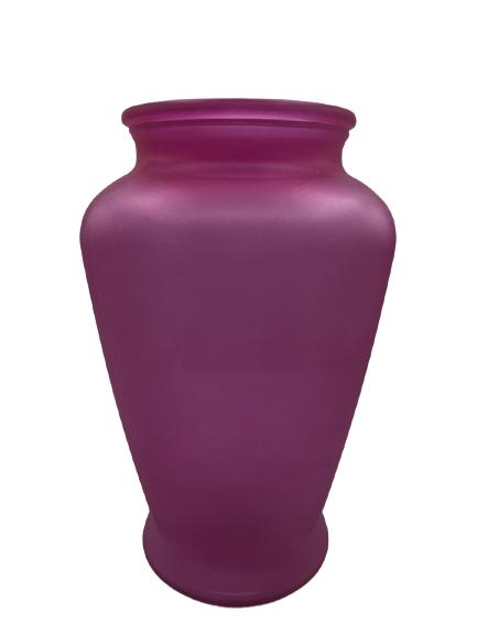 VINTAGE PINK GLASS VASE 9" TALL (1 of 3)