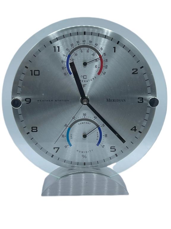 SILVER MERIDIAN DESK CLOCK (1 of 6)