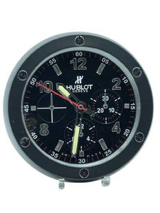 HUBLOT GENEVE MATTE BLACK WALL CLOCK TIMEPIECE 13": HUBLOT GENEVE MATTE BLACK W NIGHT GLOW HANDS ALUMINIUM BODY WALL CLOCK | LUXURY SWISS MENS WATCHES TIMEPIECES CHRONOGRAPHS WALL ART ADVERTISING DISPLAY -2" X 13" D APPROX-GOOD CONDITION