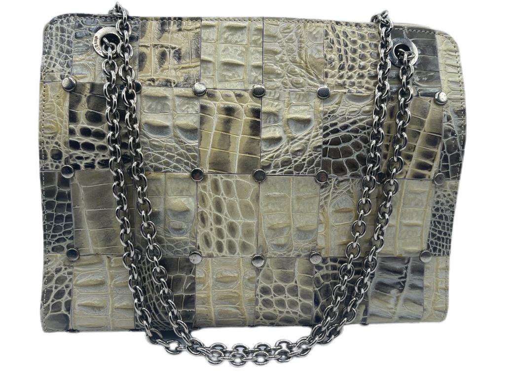 VTG EMANUEL UNGARO PARIS SNAKESKIN STYLE HANDBAG (1 of 8)