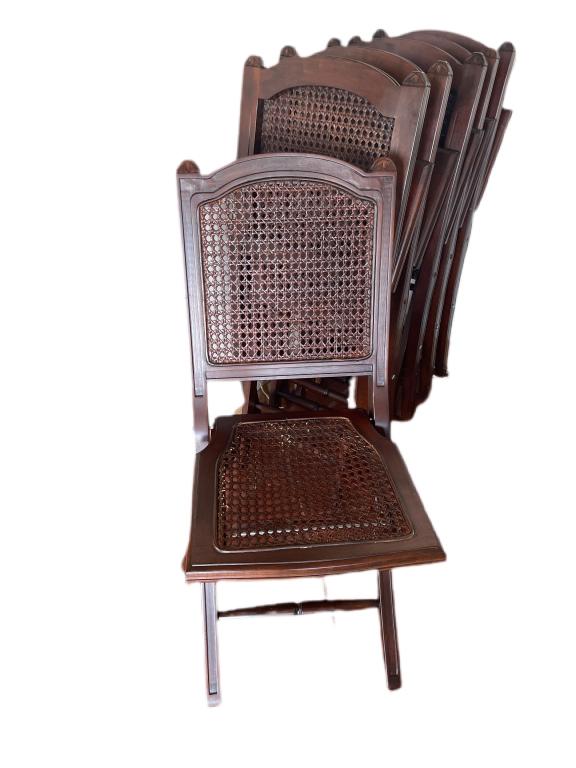 6 VITG CANE FOLDING CHAIRS (1 of 2)