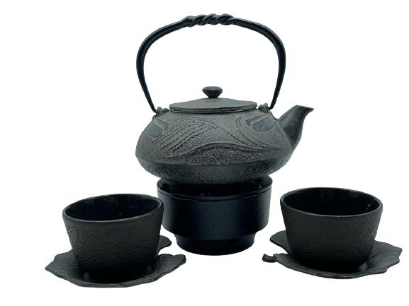 VTG TRADITIONAL METAL JAPANESE TEA SET W/WARMER (1 of 12)