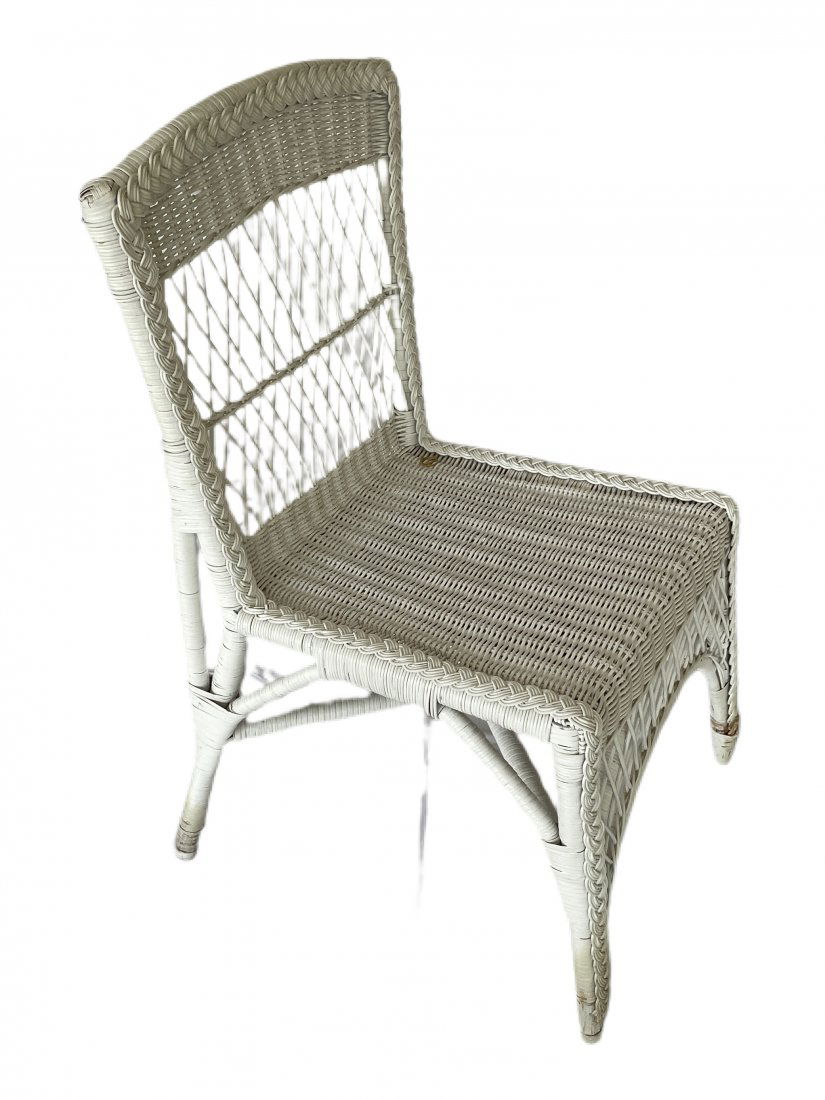 WHITE WICKER DESK CHAIR (1 of 2)