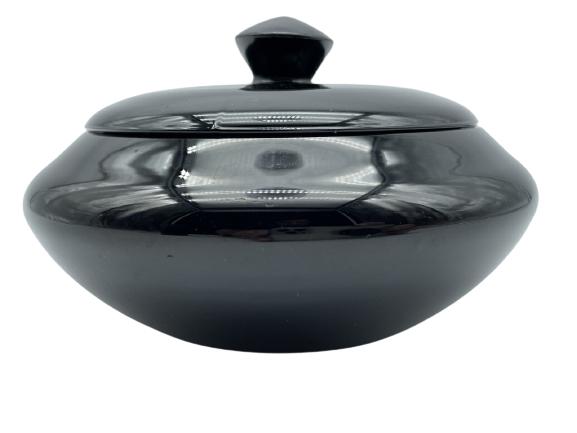 VINTAGE ONEIDA BLACK LEAD CRYSTAL LIDDED JAR 5"D (1 of 3)