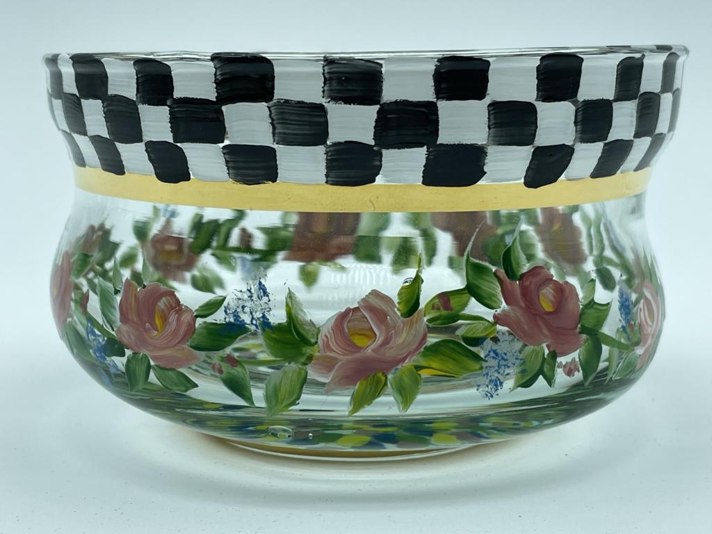 VTG MACKENZIE CHILDS SMALL GLASS BOWL (1 of 3)