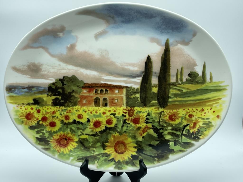 VINTAGE SUR LA TABLE ITALIAN CERAMIC PLATTER 21" (1 of 5)