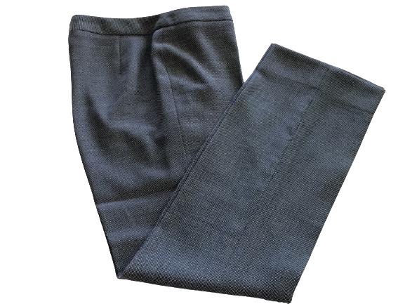 VTG ESCADA NAVY & WHITE TEXTURED TROUSERS SIZE 34 (1 of 2)