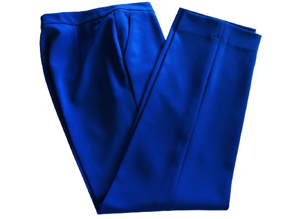 VINTAGE ESCADA COBALT BLUE TROUSERS SIZE 34: VINTAGE ESCADA COBALT BLUE TROUSERS SIZE 34 - VERY GOOD CONDITION- WOMEN'S DESIGNER CLOTHING; COUTURE; HIGH END WOMEN'S TROUSER PANTS; FASHION STYLES & TRENDS- BC072921****ITEM IS LOCATED AT NORTH PAL
