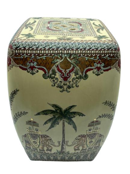 VINTAGE CHINOISERIE ASIAN MODERN GARDEN STOOL 17" (1 of 6)