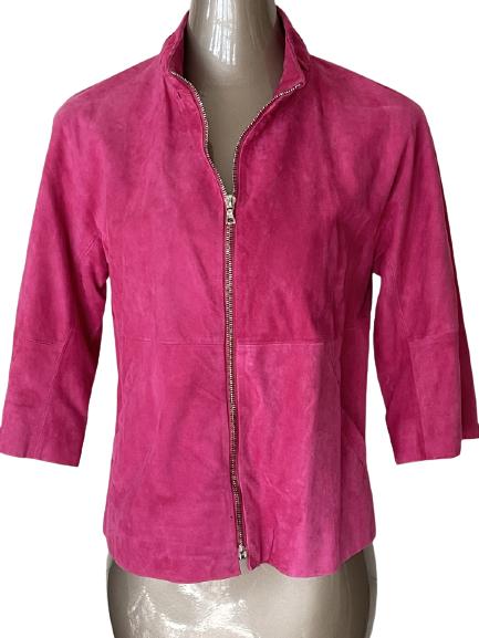 LAFAYETTE 148 NEW YORK PINK SUEDE JACKET (1 of 4)