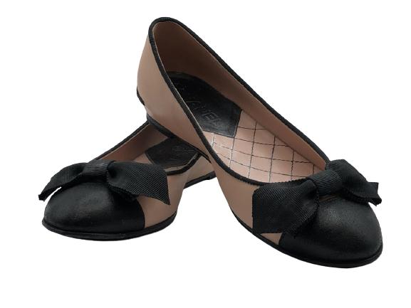 CHANEL TWO TONE BALLET FLATS SZ 36.5 (1 of 4)
