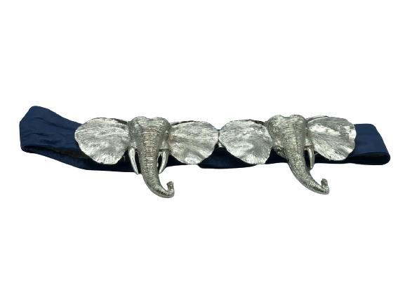 BLUE AND SILVER ELEPHANT BELT 36": BLUE AND SILVER ELEPHANT BELT 36"