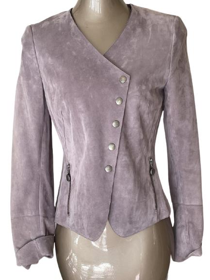 FABULOUS  FITTED AKRIS VIOLET SUEDE JACKET SZ 8 (1 of 6)