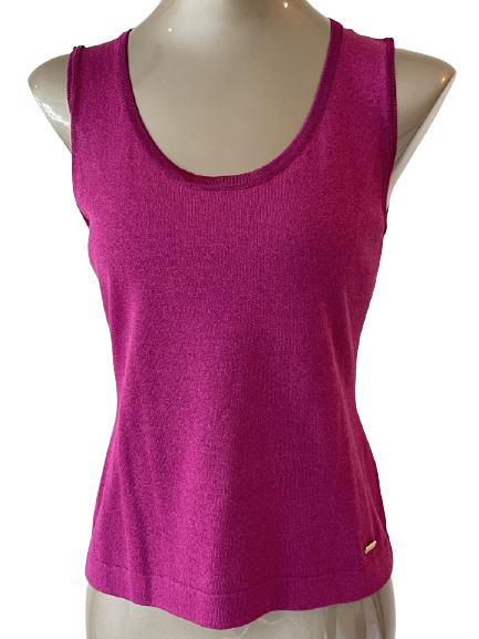 ESCADA DESIGNER KNIT FUSHIA TANK TOP SZ 36: ESCADA DESIGNER KNIT FUSHIA TANK TOP SZ 36 -VERY GOOD PREOWNED CONDITION