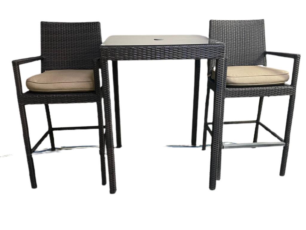 OUTDOOR BISTRO SET HIGHTOP TABLE AND 2 CHAIRS (1 of 10)