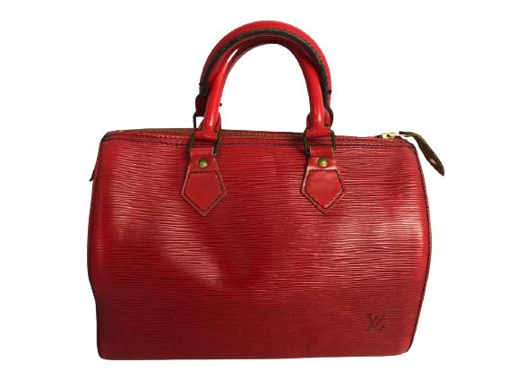 LOUIS VUITTON RED EPI LEATHER SPEEDY HANDBAG (1 of 8)