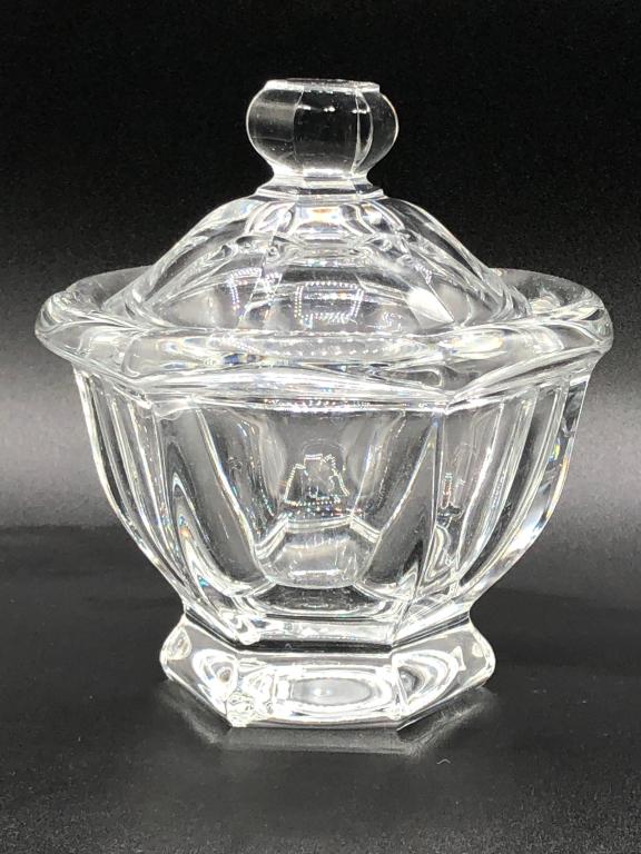 VINTAGE BACCARAT HARCOURT CRYSTAL COVERED JAR 6" (1 of 4)