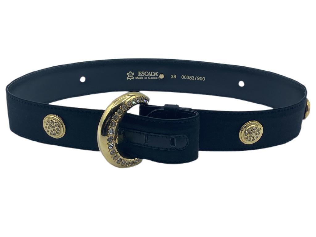 ESCADA GERMANY BLACK DESIGNER BELT SZ 38 (1 of 5)