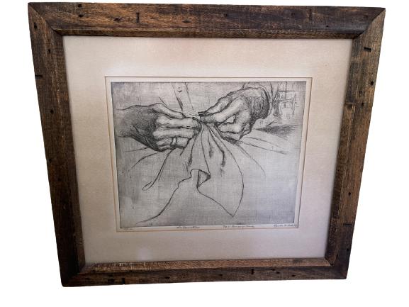 ROSELLE H OSK. ETCHING  "THE SEAMSTRESS" 48/100 (1 of 4)