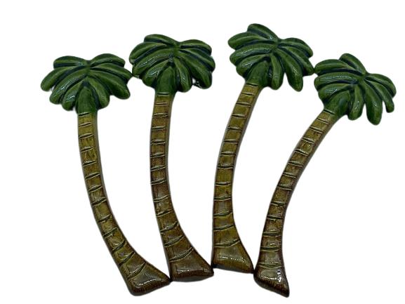 VINTAGE CERAMIC PALM TREE COCKTAIL STIRRERS: VINTAGE CERAMIC PALM TREE COCKTAIL STIRRERS | RETRO ATOMIC HOME BARWARE HOME BAR DECOR COASTAL DECOR-6" EACH-VERY GOOD CONDITION, LIGHT WEAR CONSISTENT WITH AGE AND USE-DP8321 PORTAGE HOUSE 1 FL