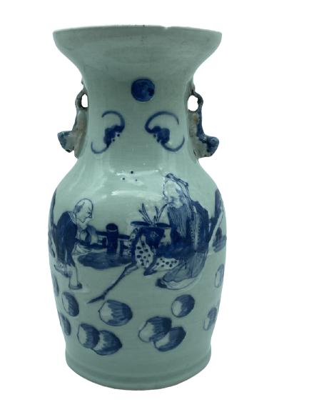 ANTIQUE CHINESE STYLE PORCELAIN CELADON VASE 13" (1 of 7)