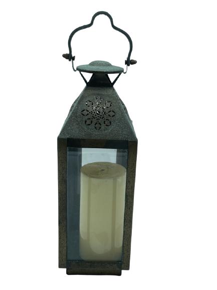 POTTERY BARN LANTERN AND CANDLE 17" (1 of 5)