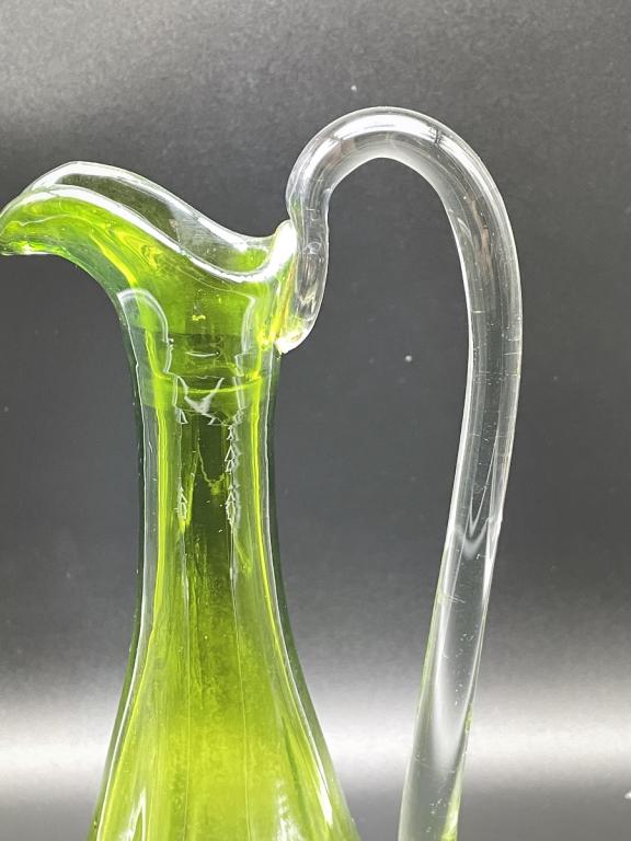 ANTIQUE CARNIVAL GLASS STYLE OIL CRUET PITCHER (1 of 4)