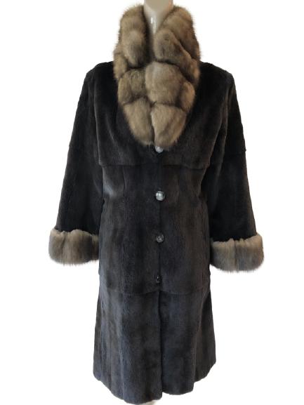 REVERSIBLE SOFT FUR COAT W/ MINK COLLAR AND CUFFS (1 of 8)