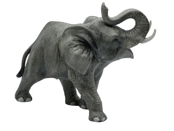 GRAY PORCELEAN VTG ELEPHANT: GRAY PORCELEAN VTG ELEPHANT