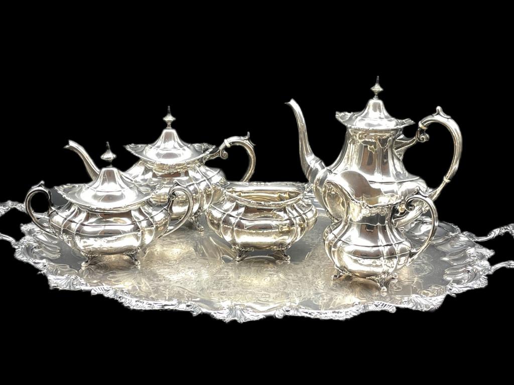 STERLING SILVER REED & BARTON TEA SET 2508G (1 of 10)