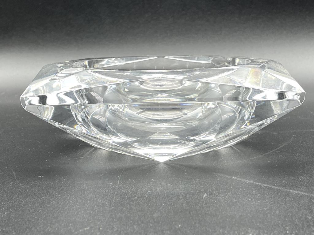 VTG VAL ST. LAMBERT CRYSTAL ART GLASS ASH TRAY 6" (1 of 6)