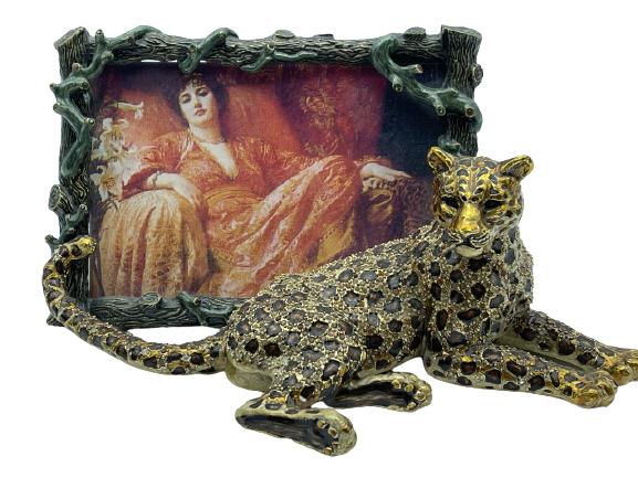 VINTAGE JAY STRONGWATER LEOPARD PICTURE FRAME 7" (1 of 5)