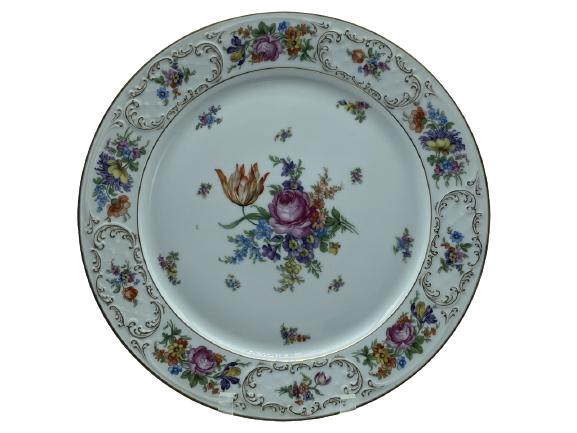 SCHUMANN EMPRESS DRESDEN FLOWERS CHARGER PLATE 14" (1 of 5)