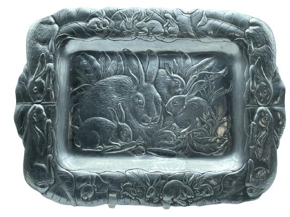 VINTAGE ARTHUR COURT BUNNY RABBIT SERVING TRAY 18" (1 of 3)
